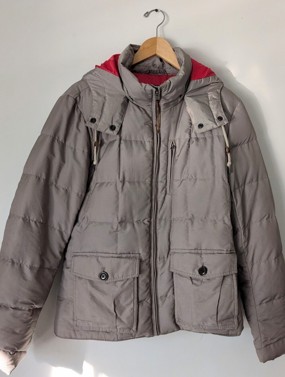 Eddie Bauer Puffer Beige Jacket L